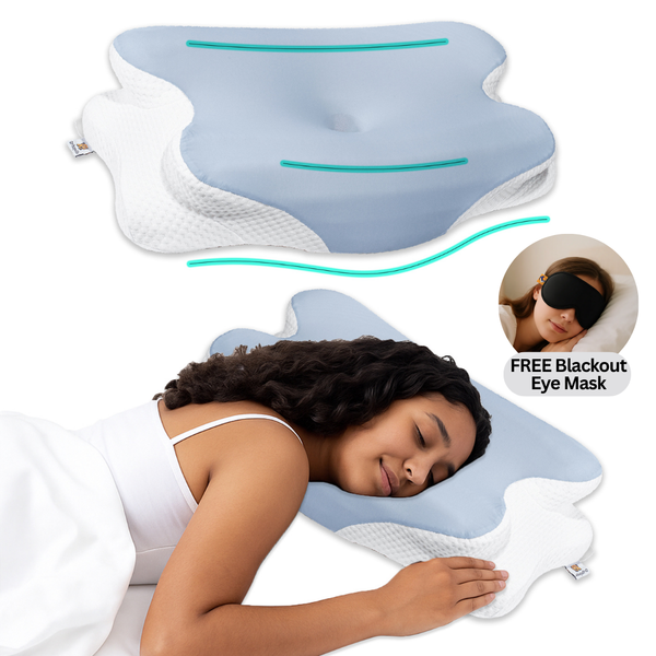 Orthopillo Glide Butterfly Shaped Orthopedic Pillow (Free Blackout Eyemask) - 