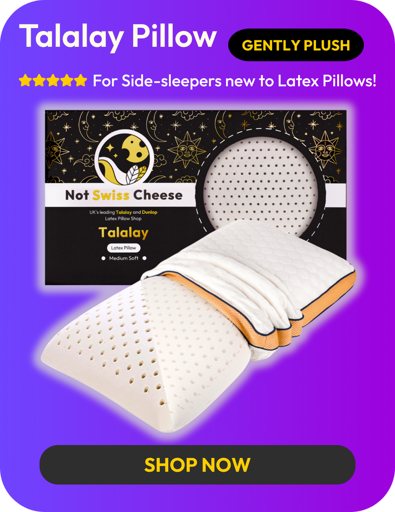 Talalay latex pillow with open-cell structure for airflow